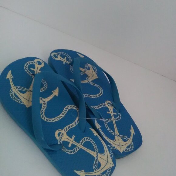 Juncture Kids/Boys Flip Flop Sandals Color Blue/Anchors Size Medium 13/1 NWOT - Picture 7 of 7